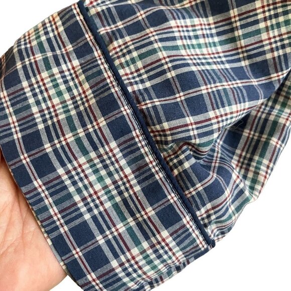 VINTAGE Bill Blass Dress Shirt Mens Size XL Blue Check Plaid Button Up - Picture 4 of 6
